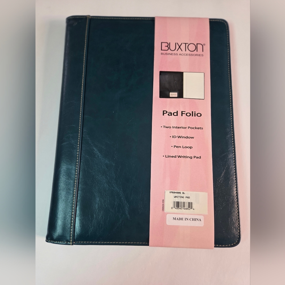 BUXTON Portfolio &  Pad Holder, Turquoise